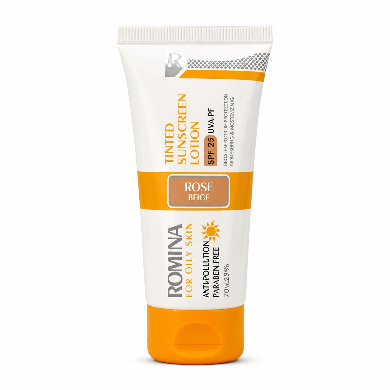 لوسیون-تیره-25.webp لوسیون ضد آفتاب رنگی تیره SPF25 حجم 50 میل رومینا - تصویر 1