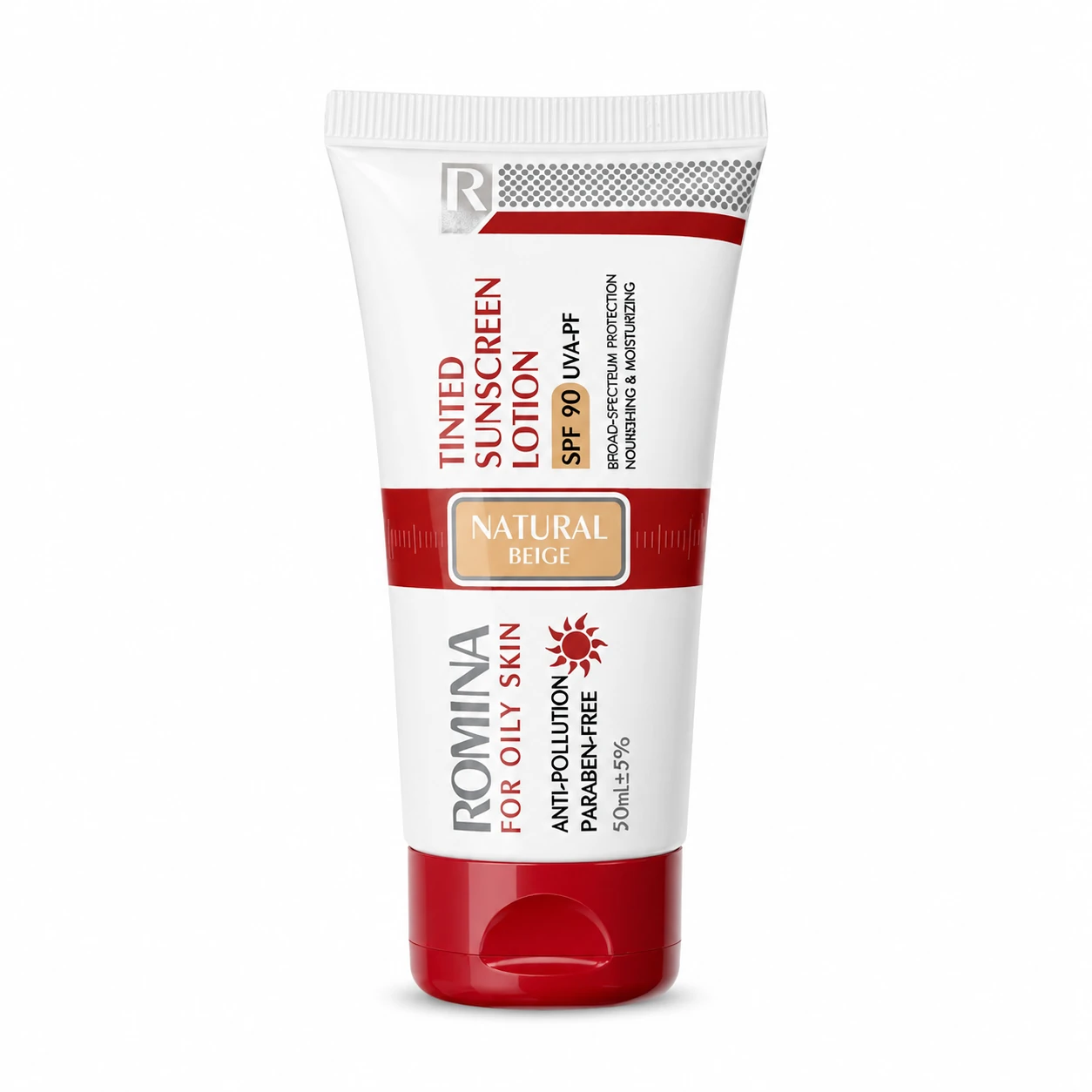 لوسیون-ضدافتاب-spf90-طبیعی.webp لوسیون ضد آفتاب رنگی طبیعی SPF90 حجم 50 میل رومینا - تصویر 1