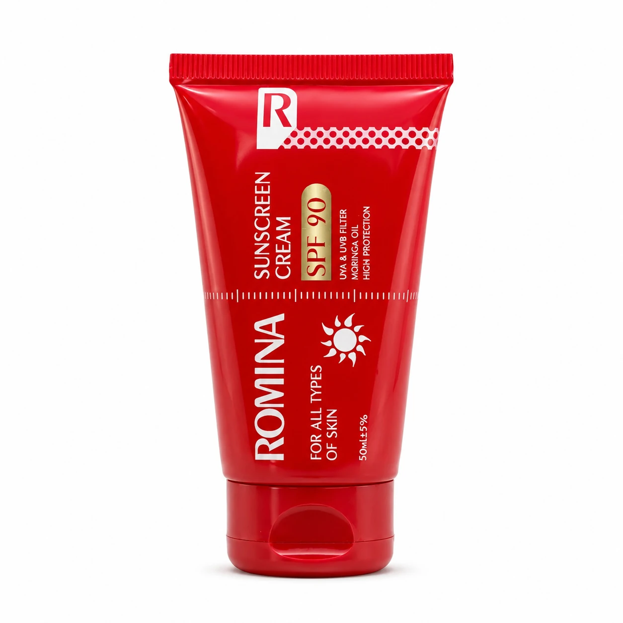 کرم-بی-رنگ-90.webp کرم ضد آفتاب بی رنگ SPF90 حجم 50 میل رومینا - تصویر 1
